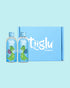 Tiiglu® Dragon Wings Gift Set: A fruity bubblegum duo for kids featuring a playful dragon—Dragon Shampoo (95% natural) and Conditioner (97% natural). Vegan, cruelty-free, in eco-friendly packaging, presented in a blue Tiiglu® gift box.